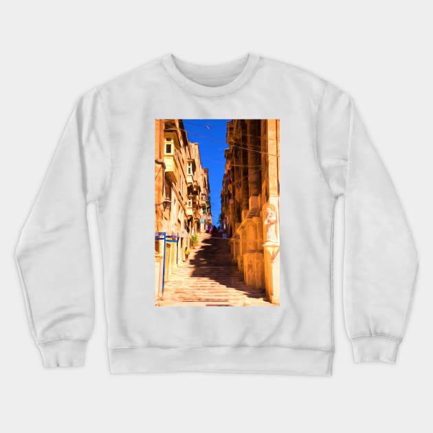 Valletta stairs Crewneck Sweatshirt by Violaman